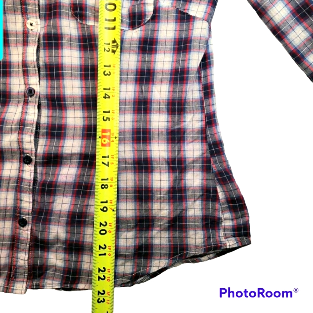 7Seven Women Button-down Plaid Top Small - Picture 6 of 12